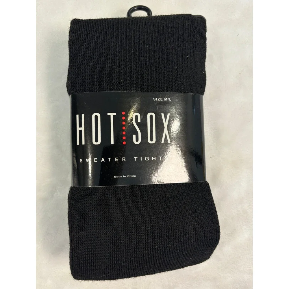Hot Sox Womens Sweater Tights‎ Black Knit Size M/L New